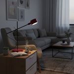 Arclen Adjustable Table Lamp in Stainless Steel with Gold Shade