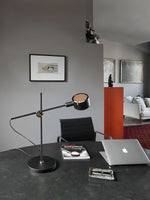 Arclen Adjustable Table Lamp in Stainless Steel with Gold Shade