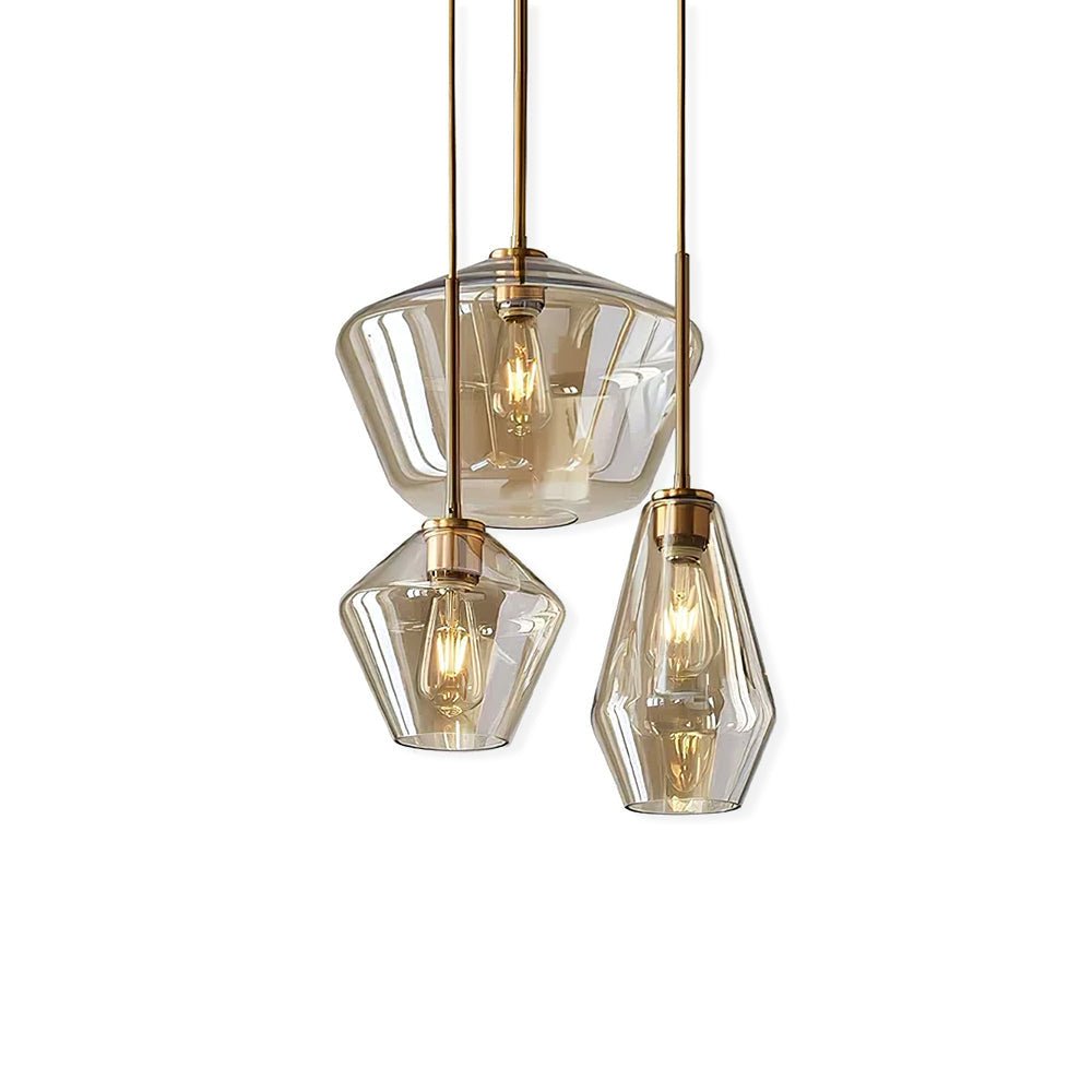 Arclinea Pendant Light in Antique Gold with Glass Shade