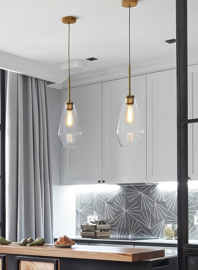 Arclinea Pendant Light in Antique Gold with Glass Shade