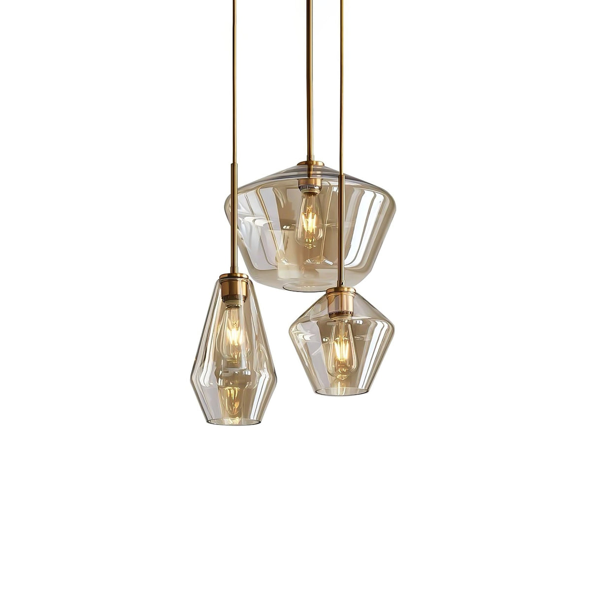 Arclinea Pendant Light in Antique Gold with Glass Shade