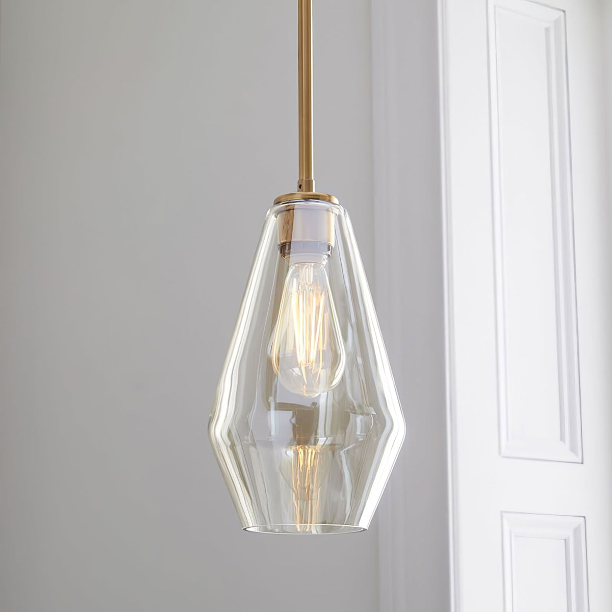 Arclinea Pendant Light in Antique Gold with Glass Shade