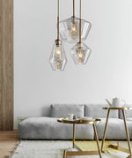 Arclinea Pendant Light in Antique Gold with Glass Shade