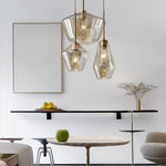 Arclinea Pendant Light in Antique Gold with Glass Shade
