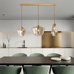 Arclinea Pendant Light in Antique Gold with Glass Shade