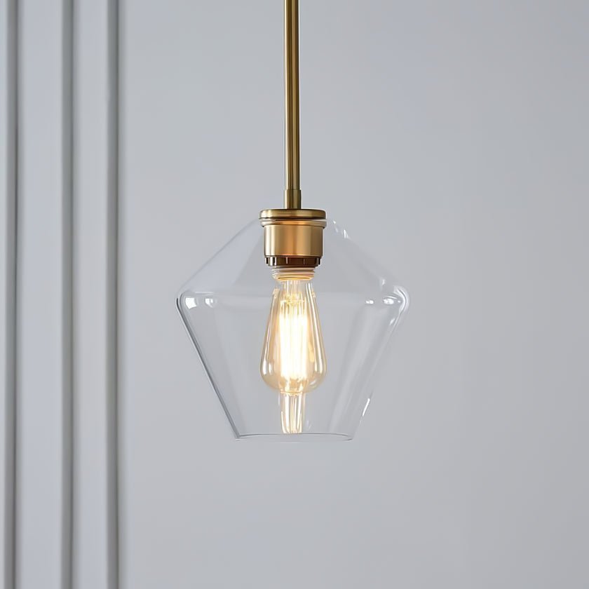 Arclinea Pendant Light in Antique Gold with Glass Shade