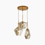 Arclinea Pendant Light in Antique Gold with Glass Shade