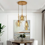 Arclinea Pendant Light in Antique Gold with Glass Shade