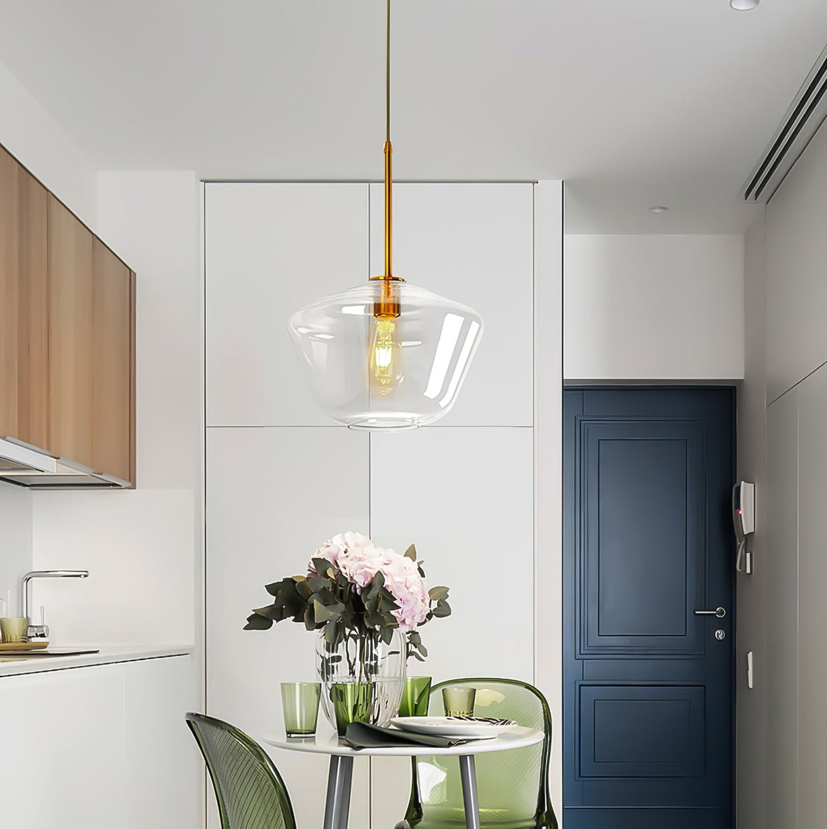 Arclinea Pendant Light in Antique Gold with Glass Shade