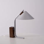 Arclune Modern Walnut Wood Desk Lamp with Aluminum Arc Shade