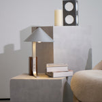Arclune Modern Walnut Wood Desk Lamp with Aluminum Arc Shade