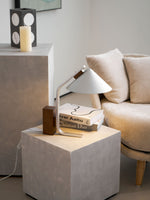 Arclune Modern Walnut Wood Desk Lamp with Aluminum Arc Shade