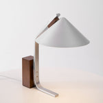Arclune Modern Walnut Wood Desk Lamp with Aluminum Arc Shade
