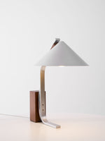 Arclune Modern Walnut Wood Desk Lamp with Aluminum Arc Shade