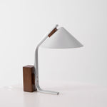 Arclune Modern Walnut Wood Desk Lamp with Aluminum Arc Shade