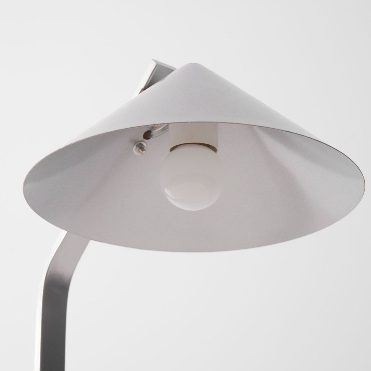 Arclune Modern Walnut Wood Desk Lamp with Aluminum Arc Shade