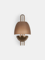 Arclune Ribbed Wall Sconce in Bronze with Amber Glass