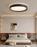 Arco Acrylic Ceiling Light – Modern Minimalist Flush Mount with Walnut Accent