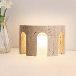 Arco Travertine Table Lamp with Integrated LED