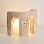 Arco Travertine Table Lamp with Integrated LED