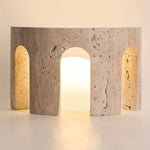 Arco Travertine Table Lamp with Integrated LED