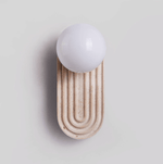 Arco Travertine Wall Sconce – Modern Natural Stone Bedside Lamp