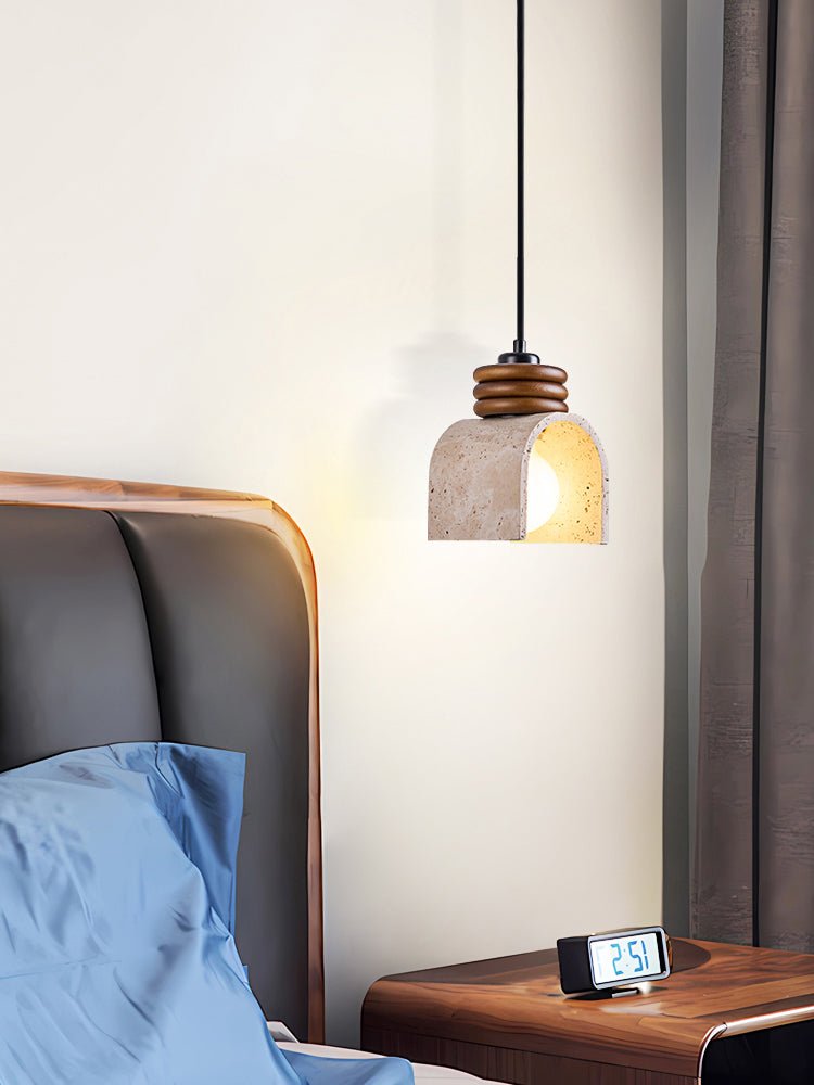 Arcolo Travertine Pendant Light – Sculptural Natural Stone Hanging Lamp