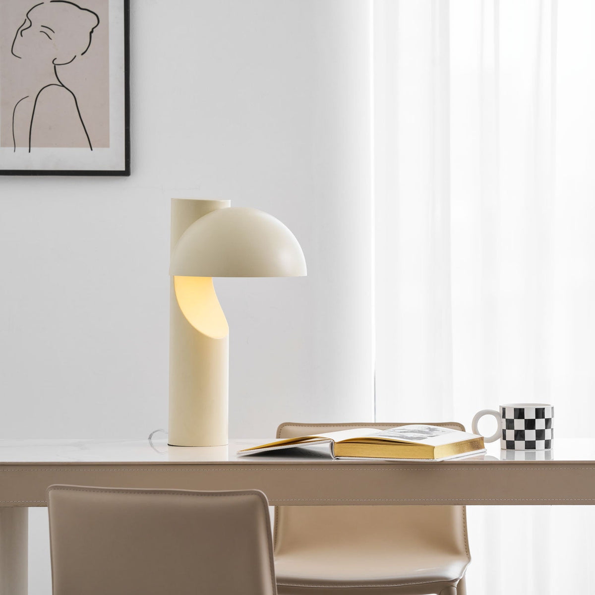 Arcora Minimalist LED Table Lamp with Arched Dome Shade