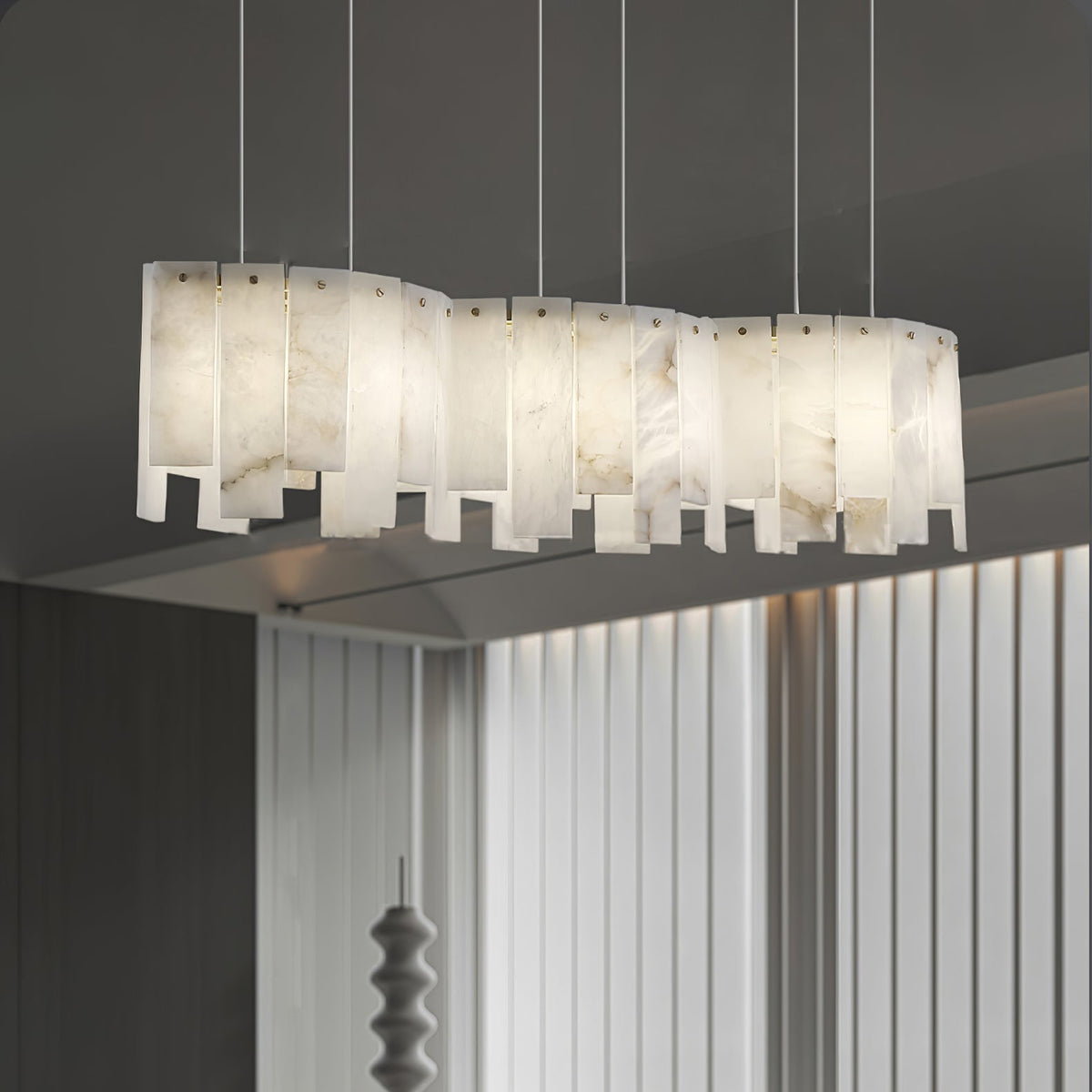 Arctora Alabaster Pendant Light – Sculptural Modern Chandelier