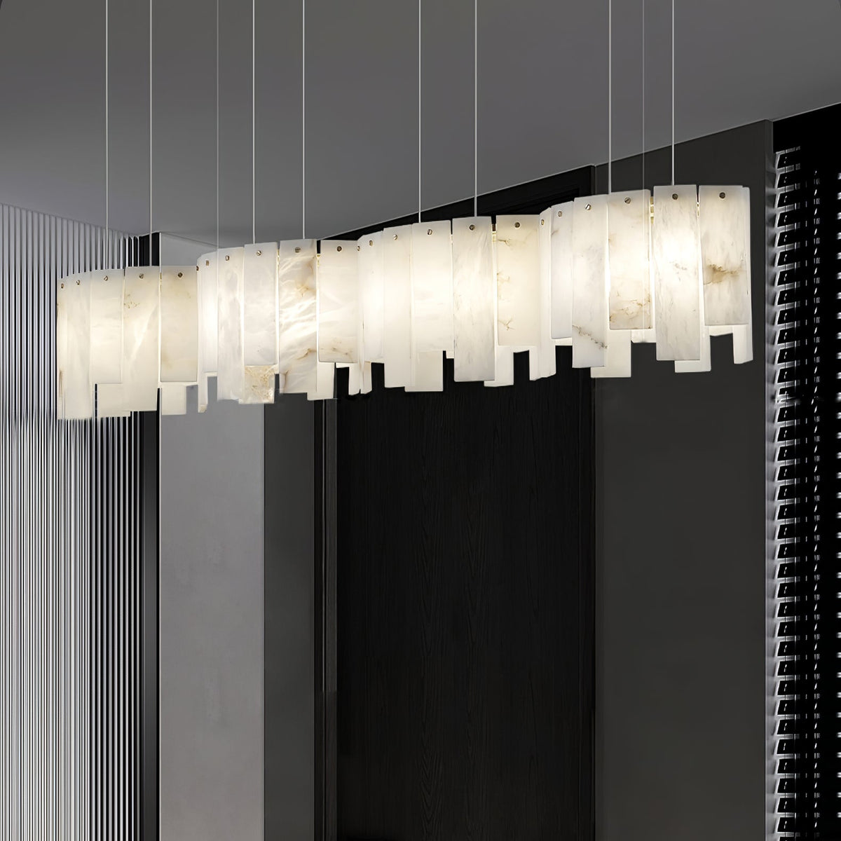 Arctora Alabaster Pendant Light – Sculptural Modern Chandelier