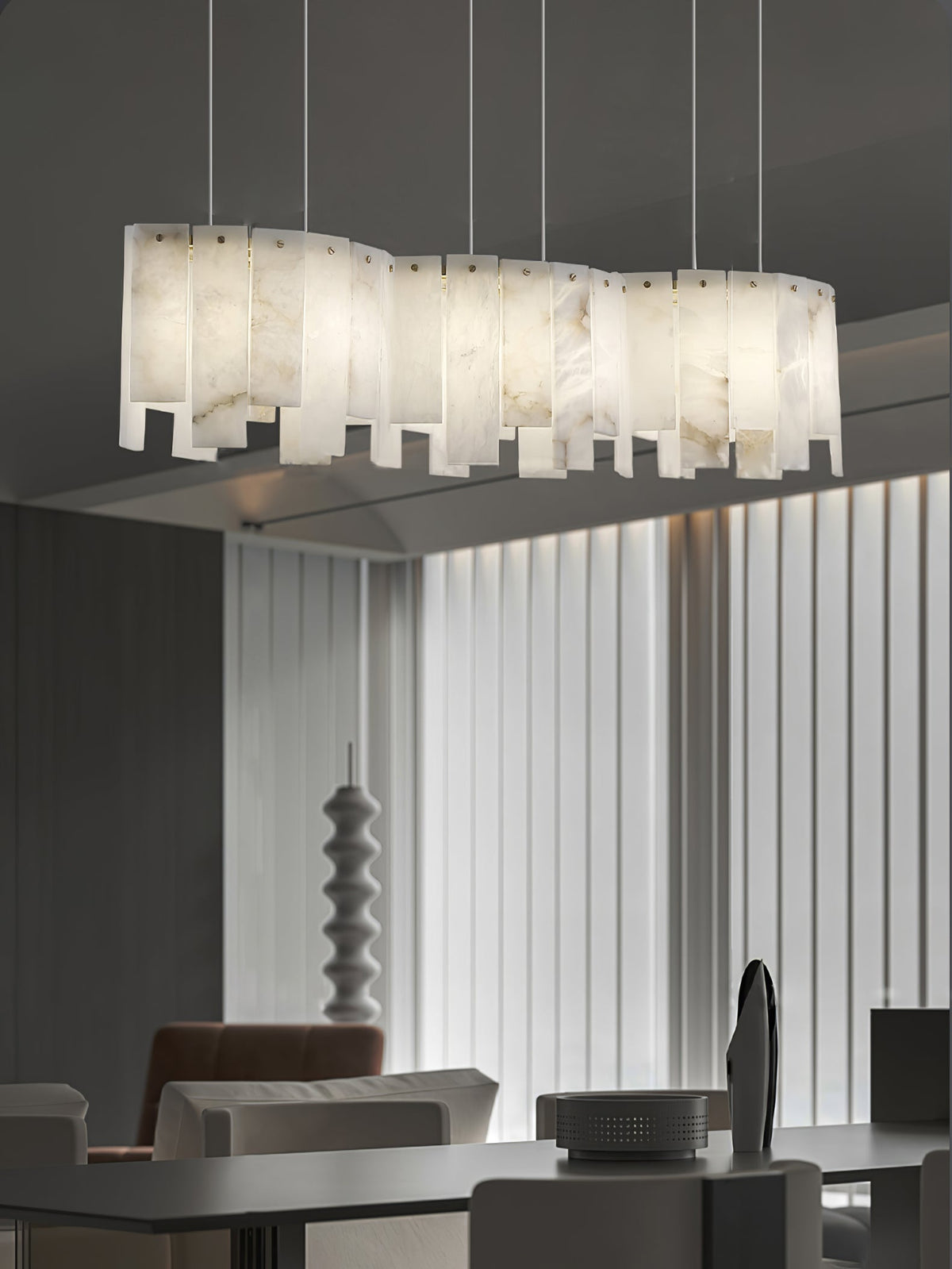 Arctora Alabaster Pendant Light – Sculptural Modern Chandelier