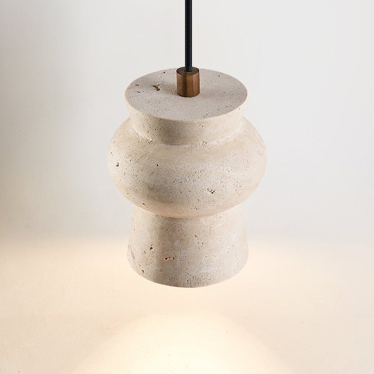 Arcus Travertine Pendant Light – Sculptural Natural Stone Hanging Lamp
