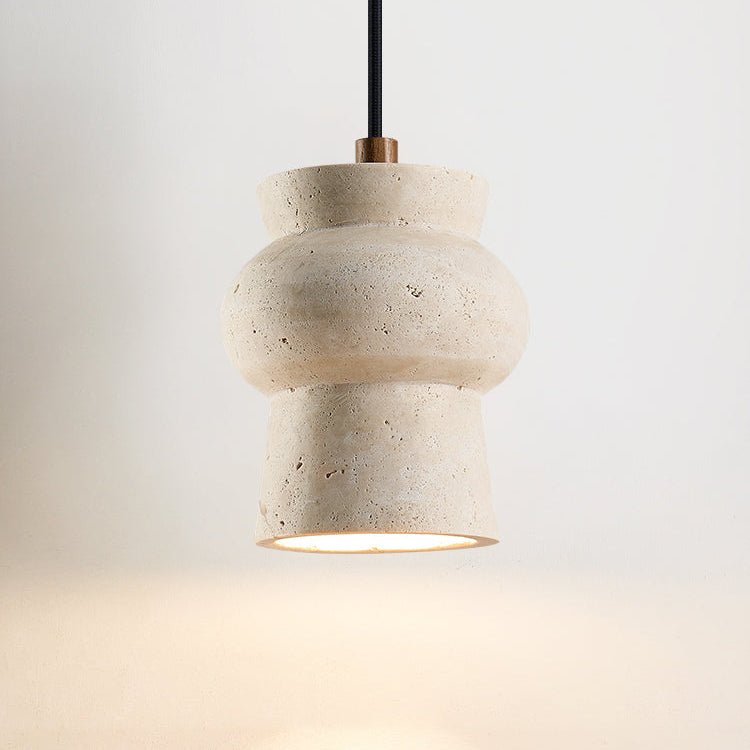 Arcus Travertine Pendant Light – Sculptural Natural Stone Hanging Lamp