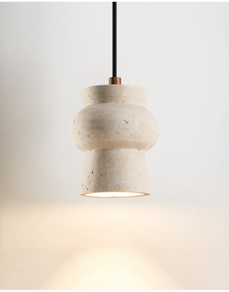 Arcus Travertine Pendant Light – Sculptural Natural Stone Hanging Lamp