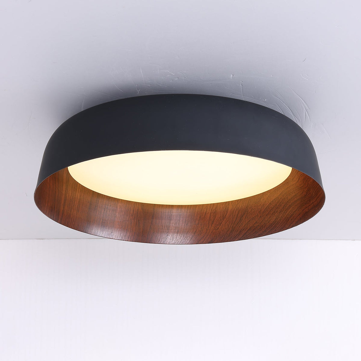 Arcwood LED Flush Mount Ceiling Light in Walnut Wood Grain