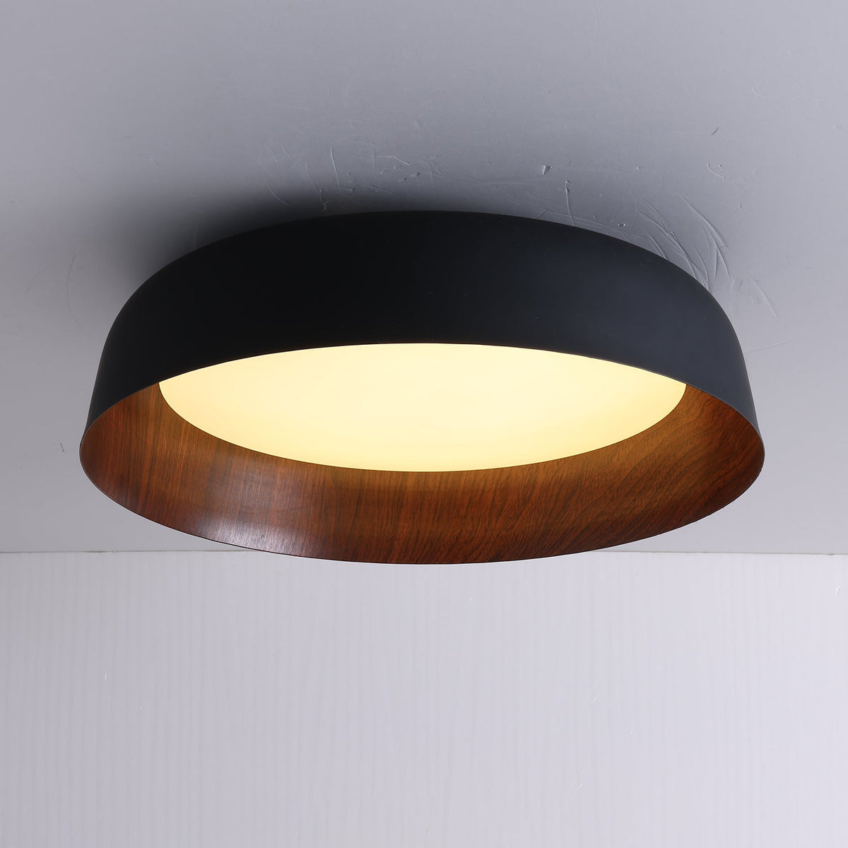 Arcwood LED Flush Mount Ceiling Light in Walnut Wood Grain