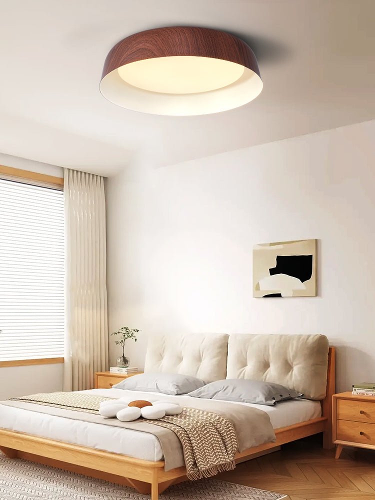 Arcwood LED Flush Mount Ceiling Light in Walnut Wood Grain