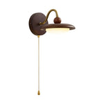 Arcwood Saucer Wall Sconce in Walnut and Brass