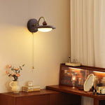 Arcwood Saucer Wall Sconce in Walnut and Brass