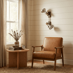 Ardell Dual Spotlight Wall Sconce in Walnut and Nickel