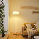 Ardell Modern Floor Lamp with Fabric Shade and Brass Accents