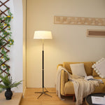Ardell Modern Floor Lamp with Fabric Shade and Brass Accents