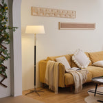 Ardell Modern Floor Lamp with Fabric Shade and Brass Accents