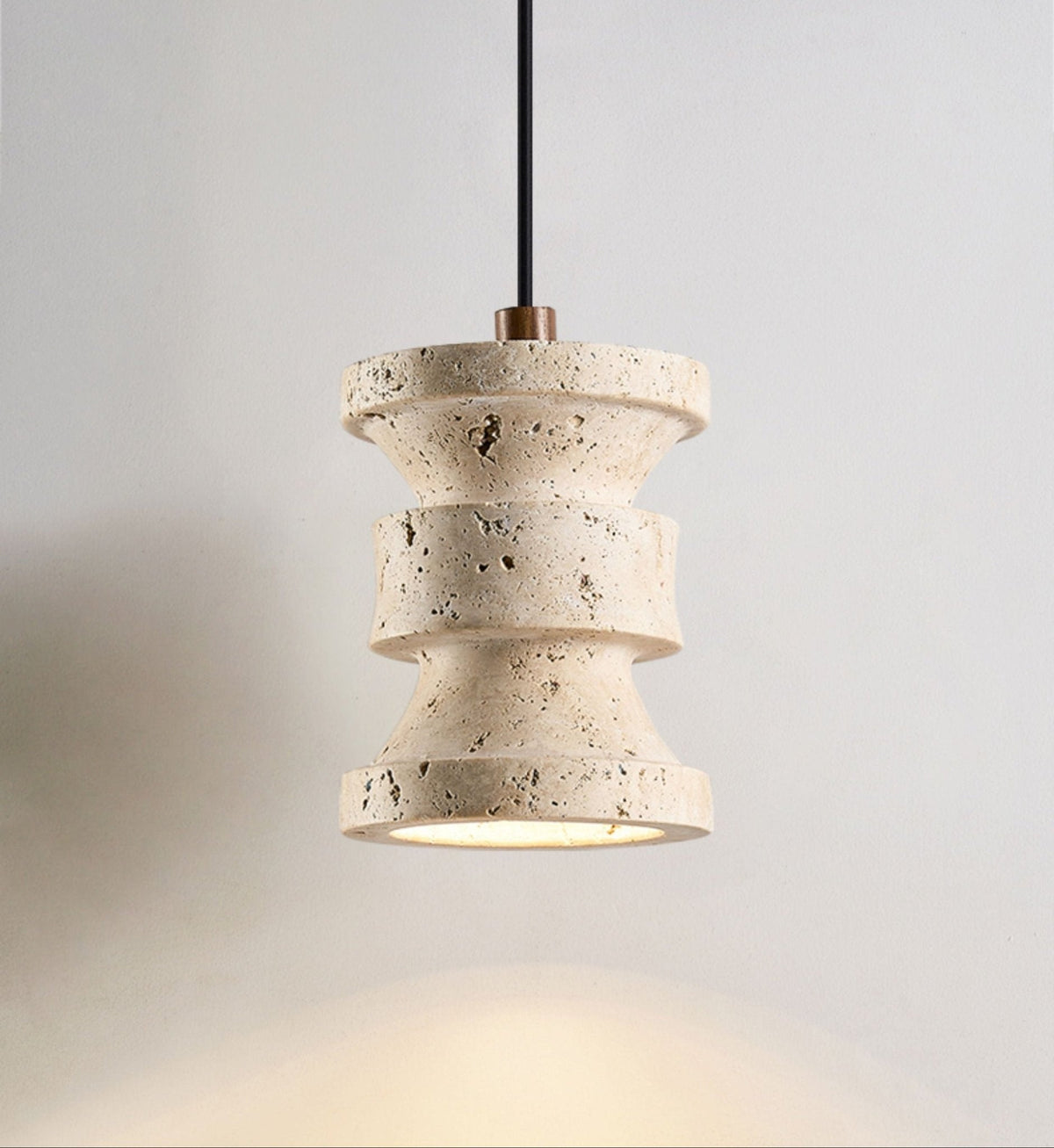 Ardelle Travertine Pendant Light – Natural Stone Sculptural Hanging Lamp