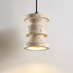 Ardelle Travertine Pendant Light – Natural Stone Sculptural Hanging Lamp