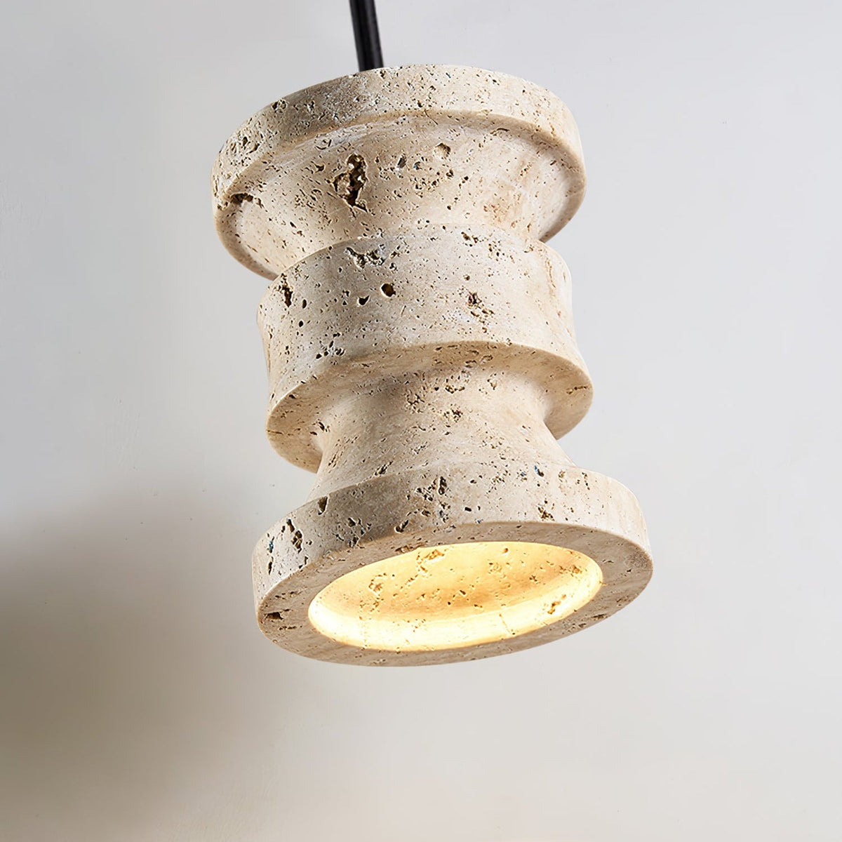 Ardelle Travertine Pendant Light – Natural Stone Sculptural Hanging Lamp