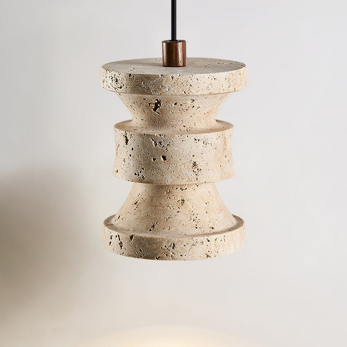 Ardelle Travertine Pendant Light – Natural Stone Sculptural Hanging Lamp