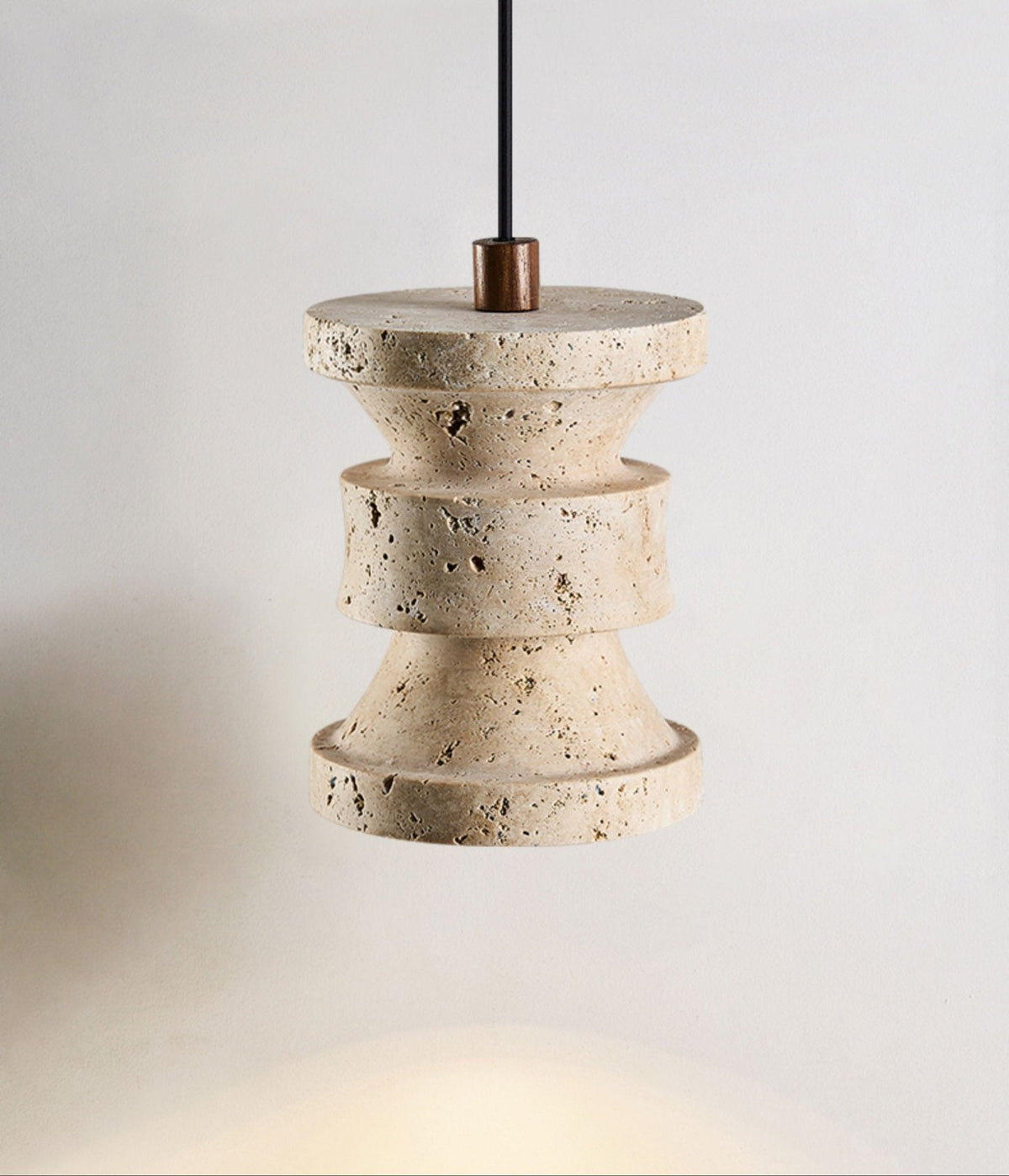Ardelle Travertine Pendant Light – Natural Stone Sculptural Hanging Lamp