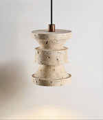 Ardelle Travertine Pendant Light – Natural Stone Sculptural Hanging Lamp