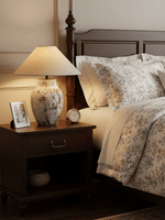 Arden Textured Clay Table Lamp with Linen Shade for Living Room and Bedroom
